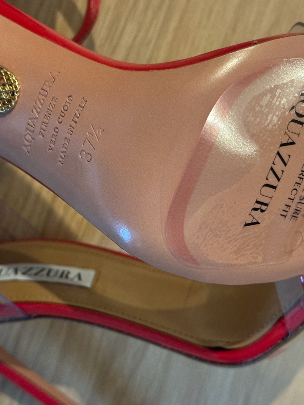 Aquazzura Red Patent Leather Open-Toe Heels